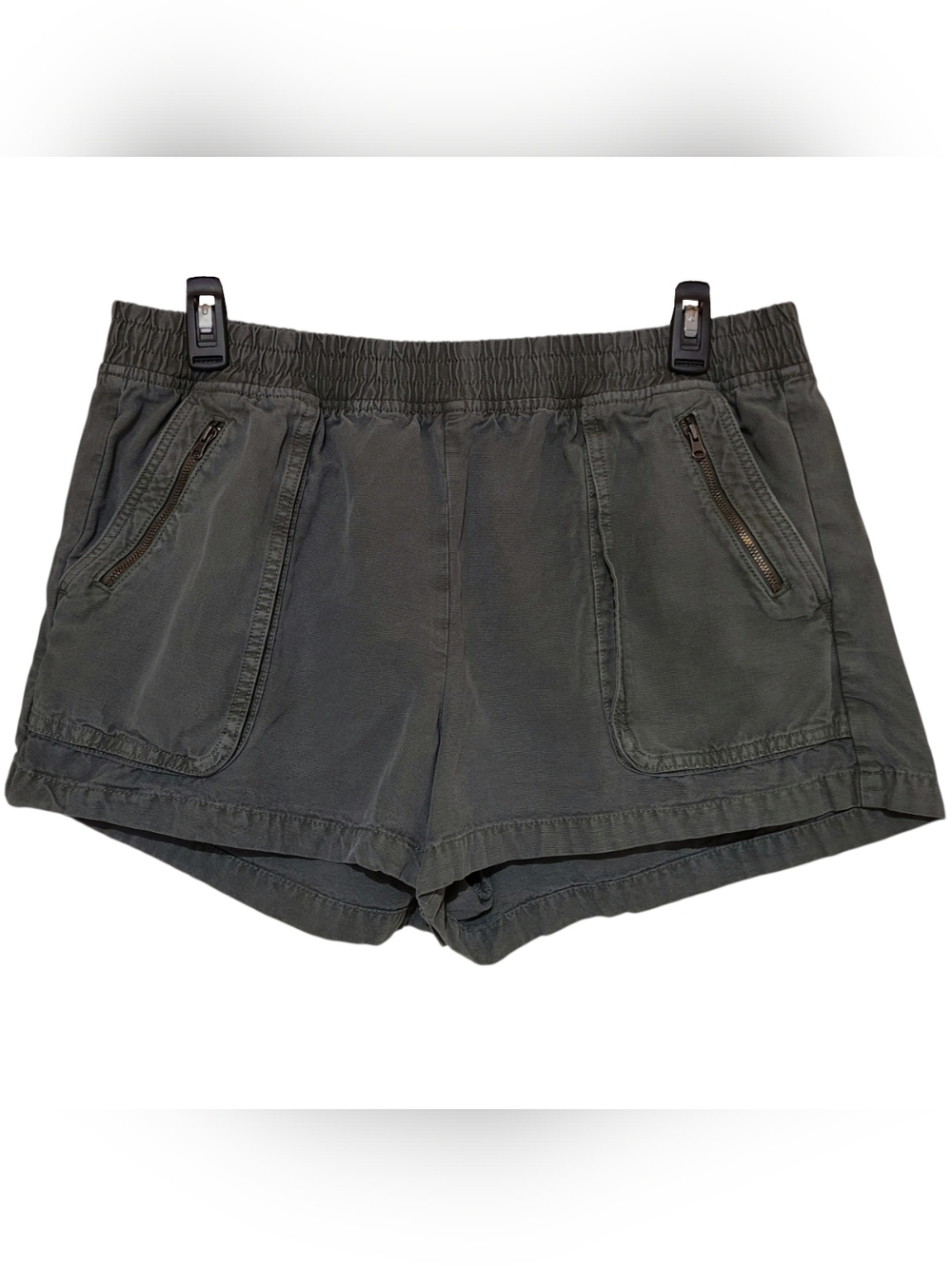 Aerie Cargo Pocket Pull-On Shorts Elastic Waist Army Green Womens XL 34W Comfy!